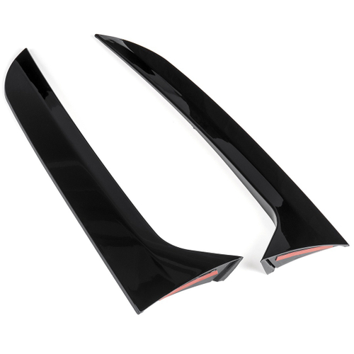 Um Par Preto Brilhante Traseiro Janela Lateral Spoiler Canard Canards