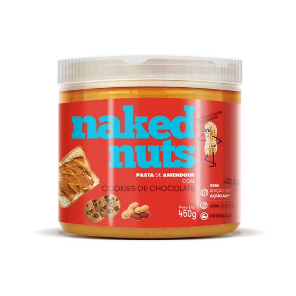 Pasta De Amendoim Cookies De Chocolate 450g Naked Nuts Submarino