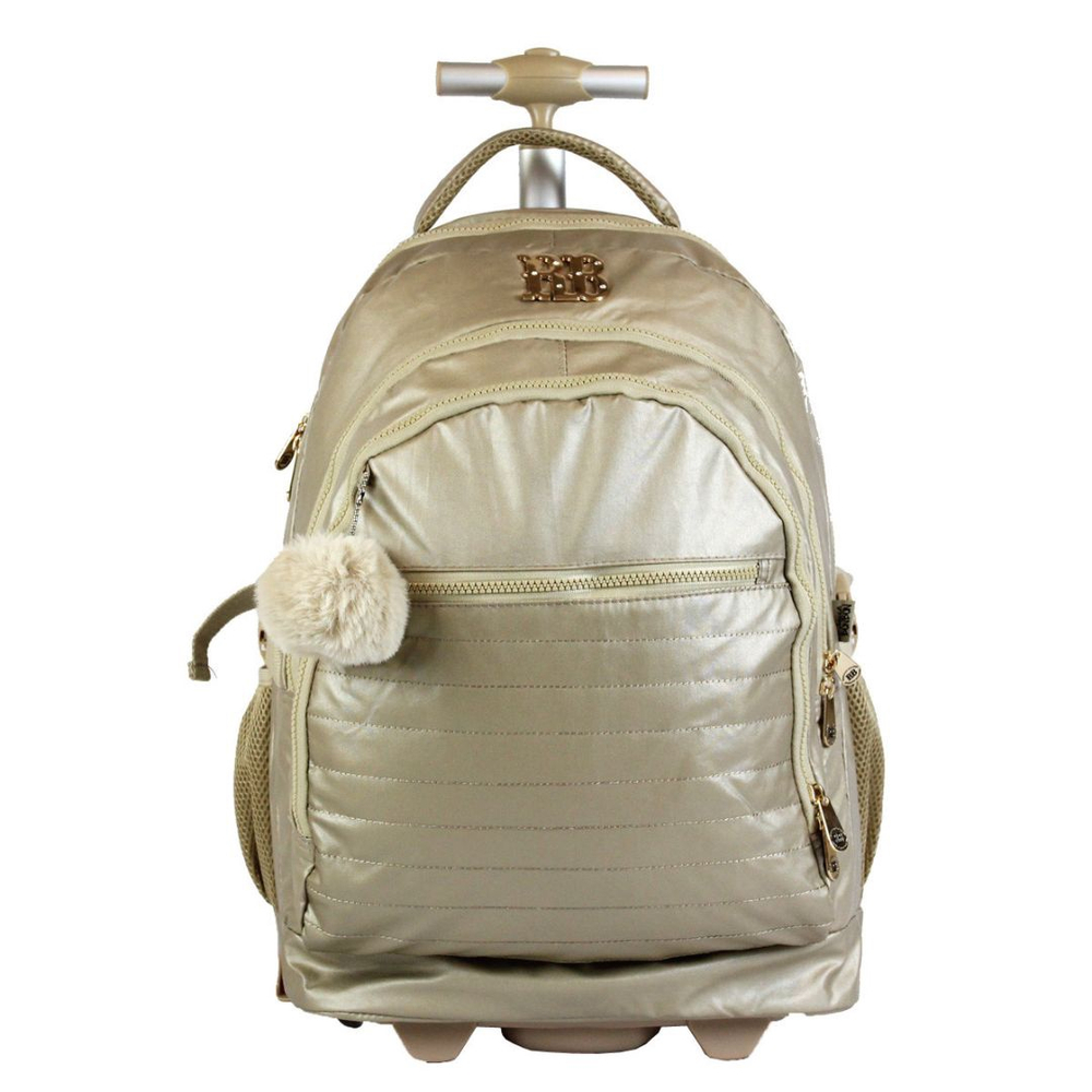 Mochila De Rodinha Metalizada Dourado Rebecca Bonbon RB9272 Submarino