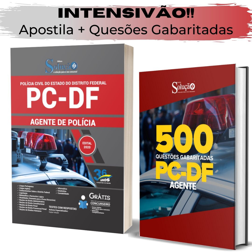 Kit pc df 2020 Apostila Agente de Polícia Livro 500 Questões