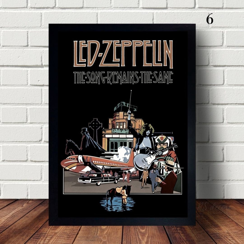 Quadro Poster C Moldura Discografia Led Zeppellin No Shoptime