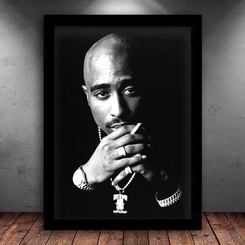 Poster Quadro C Moldura Rap Tupac 2pac Hip Hop 45x35cm Submarino