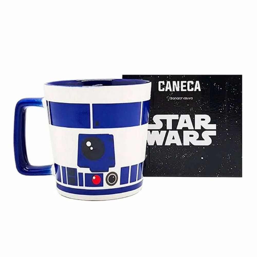 Caneca Star Wars R2D2 Porcelana 400ml Embalada Zona Criativa Submarino