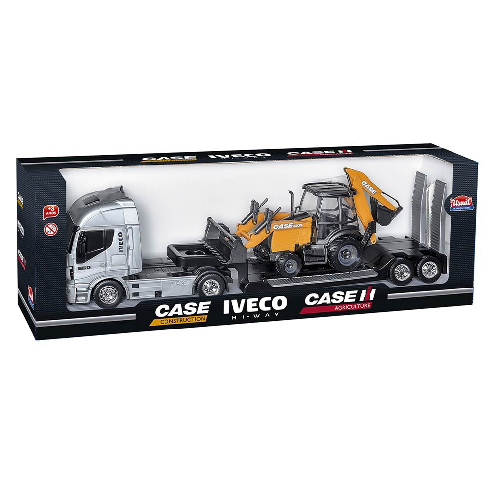 Caminh O Iveco Hi Way Plataforma Retroescavadeira Case N Usual