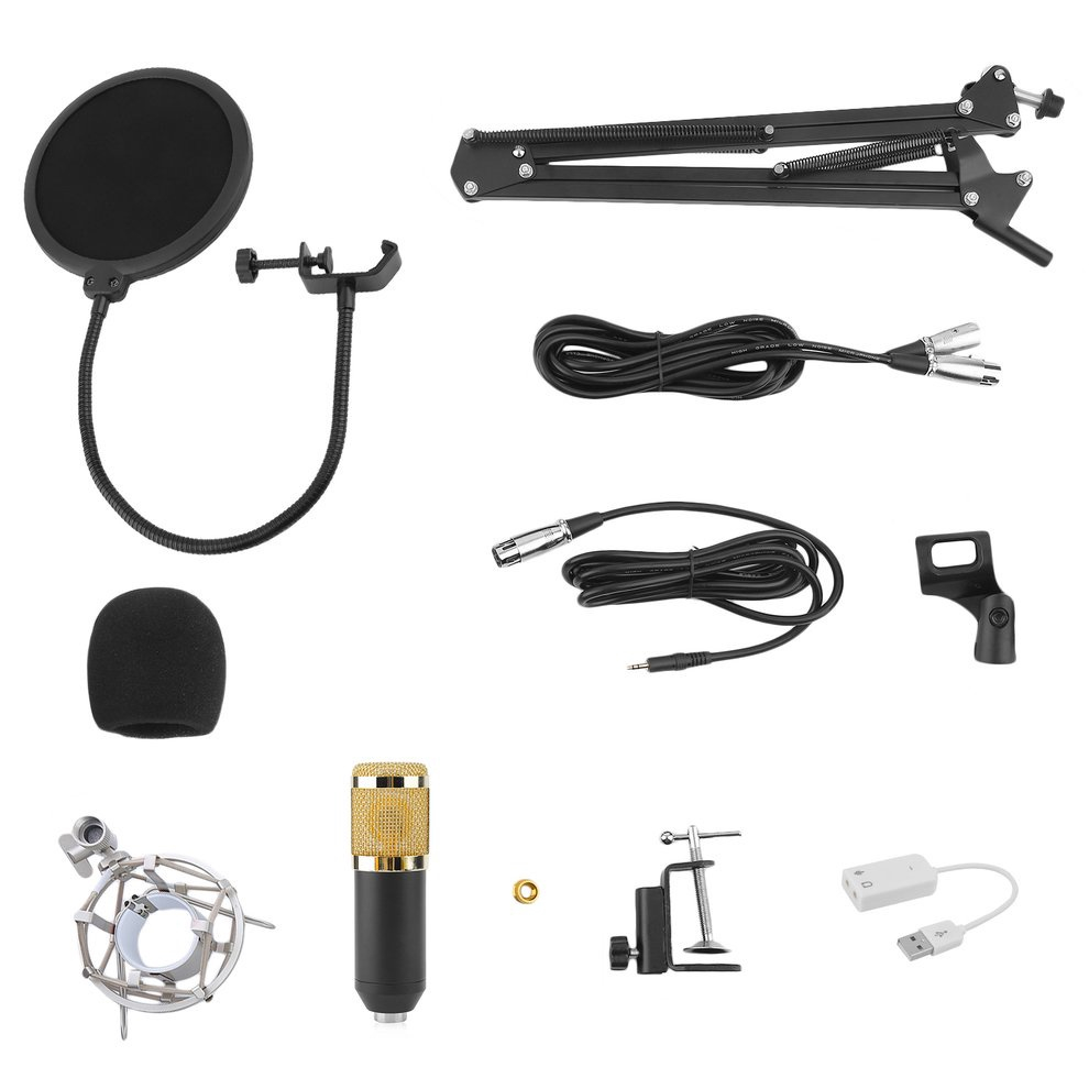 Microfone Condensador Kit Para Grava O De Som Braodcasting Singing Em