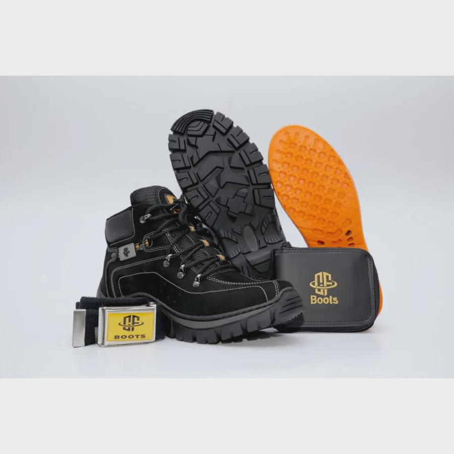 Bota Coturno Masculina Em Couro Estilo Caterpillar Kit Submarino