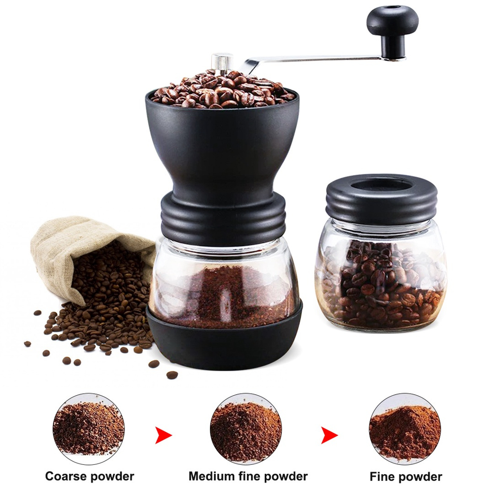 Máquina de Café Manual Moedor de Vidro Jar para Cozinha Doméstica