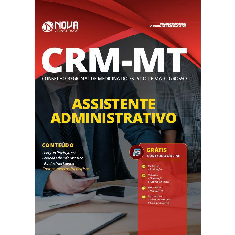 Apostila Crm Mt 2020 Assistente Administrativo em Promoção Ofertas