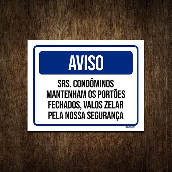 Placa Sinaliza O Aviso Condom Nio Port O Fechado X No Shoptime