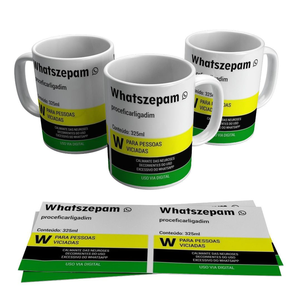 Caneca Whatszepam Whatsapp Diazepam Divertida em Promoção Ofertas na