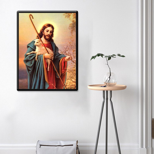 30x40cm Religião Jesus Cavalo Lobo Ponto Cruz DIY Pintura Completa De