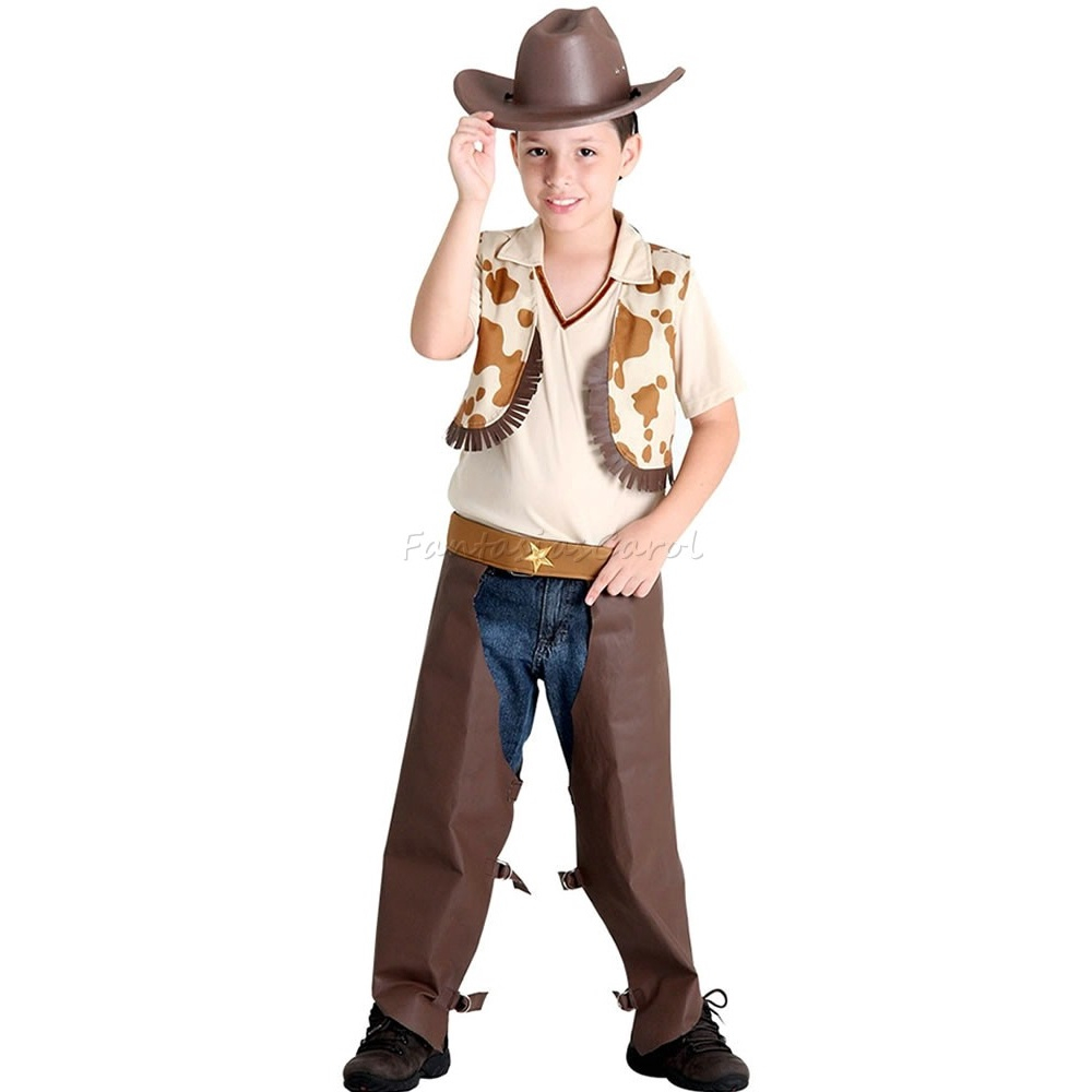 Fantasia Cowboy Vaqueiro Infantil De Luxo Completa Chap U M