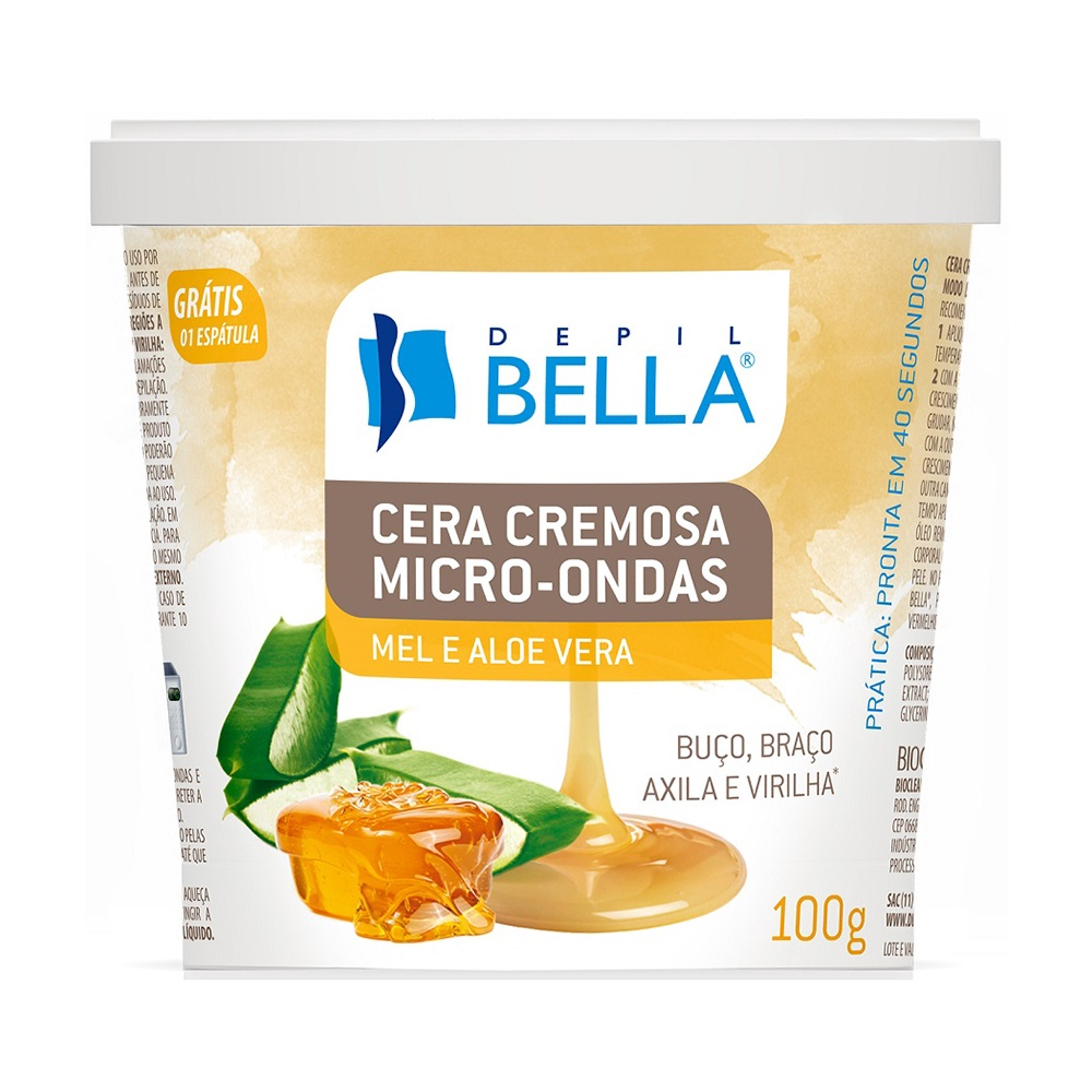 Cera Depil Bella Cremosa Para Microondas Mel E Aloe Vera 100g No Shoptime