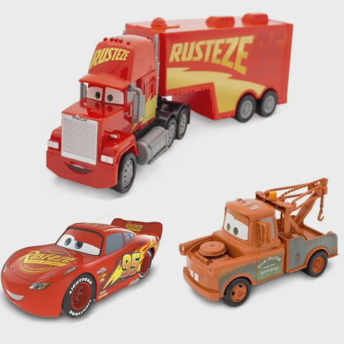 Trio Radical Carros Disney Pixar Mcqueen Mate E Mack Cars Em