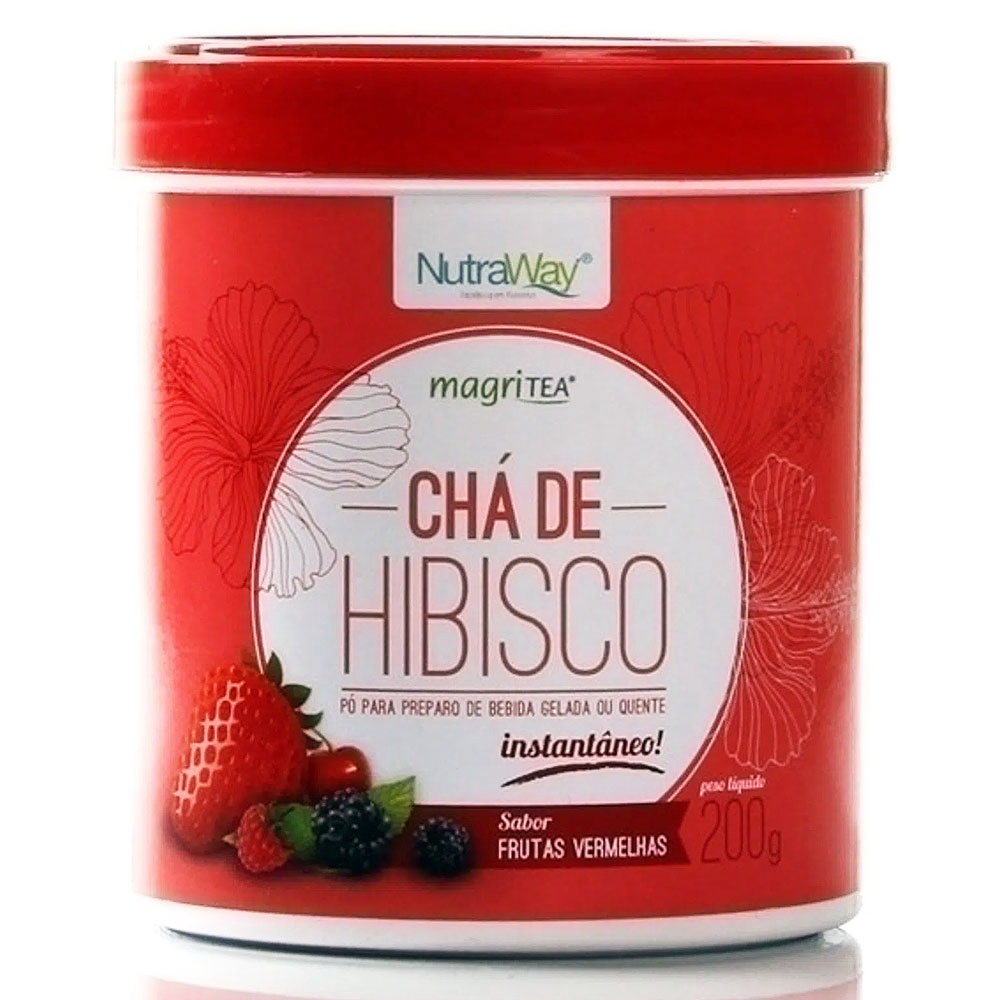 Chá de Hibisco NutraWay Sabor Frutas Vermelhas 200g em Promoção