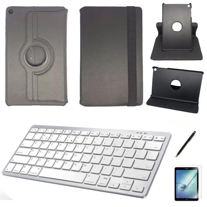 Kit Capa 360 Can Pel Teclado Branco Galaxy Tab S6 Lite P615 Preto No