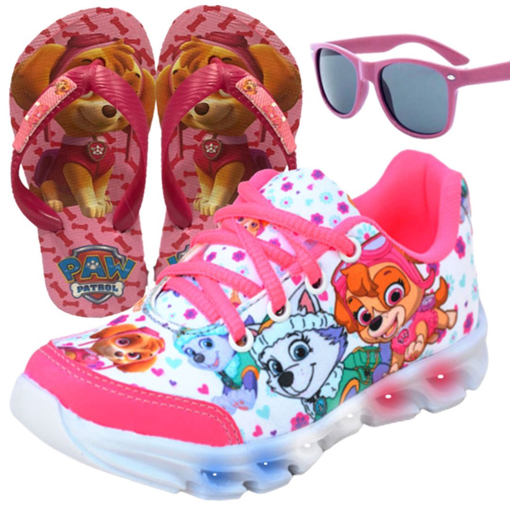 Tenis Feminino Infantil Led Patrulha Canina Oculos Chinelo No Shoptime