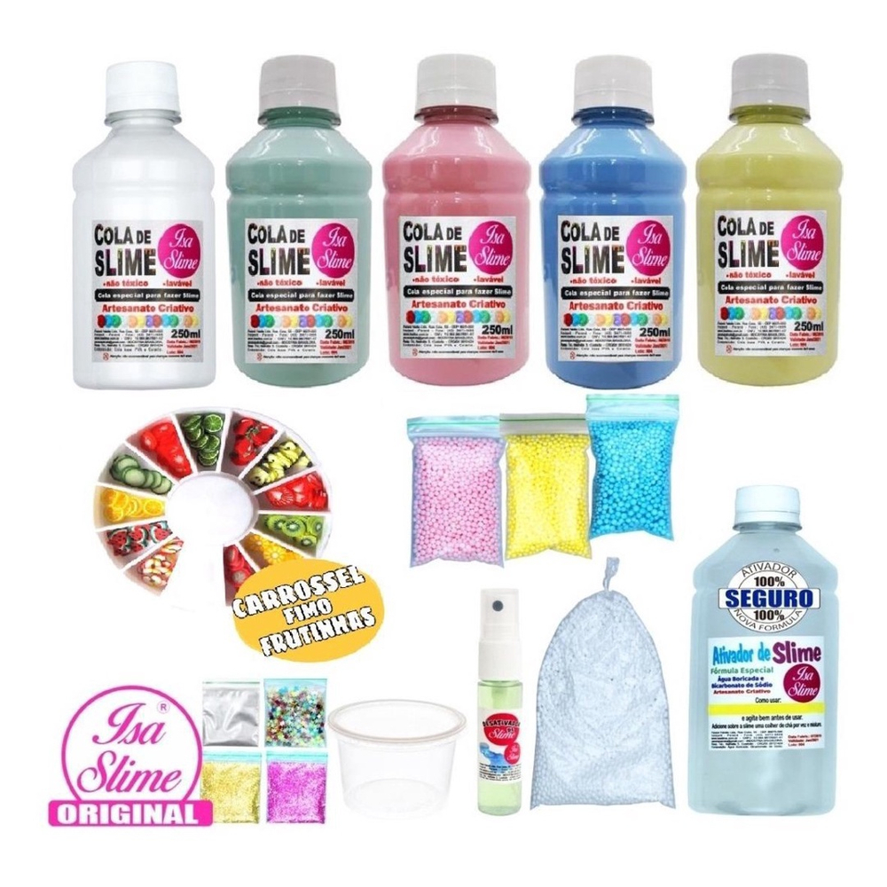 Kit P Fazer Slime Verao Isa Slime Original Quite Completo em Promoção