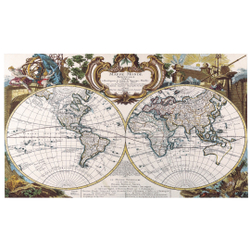 Adesivo Mapa Mundi Antigo De Parede Decorativo 120x70cm M58 Na