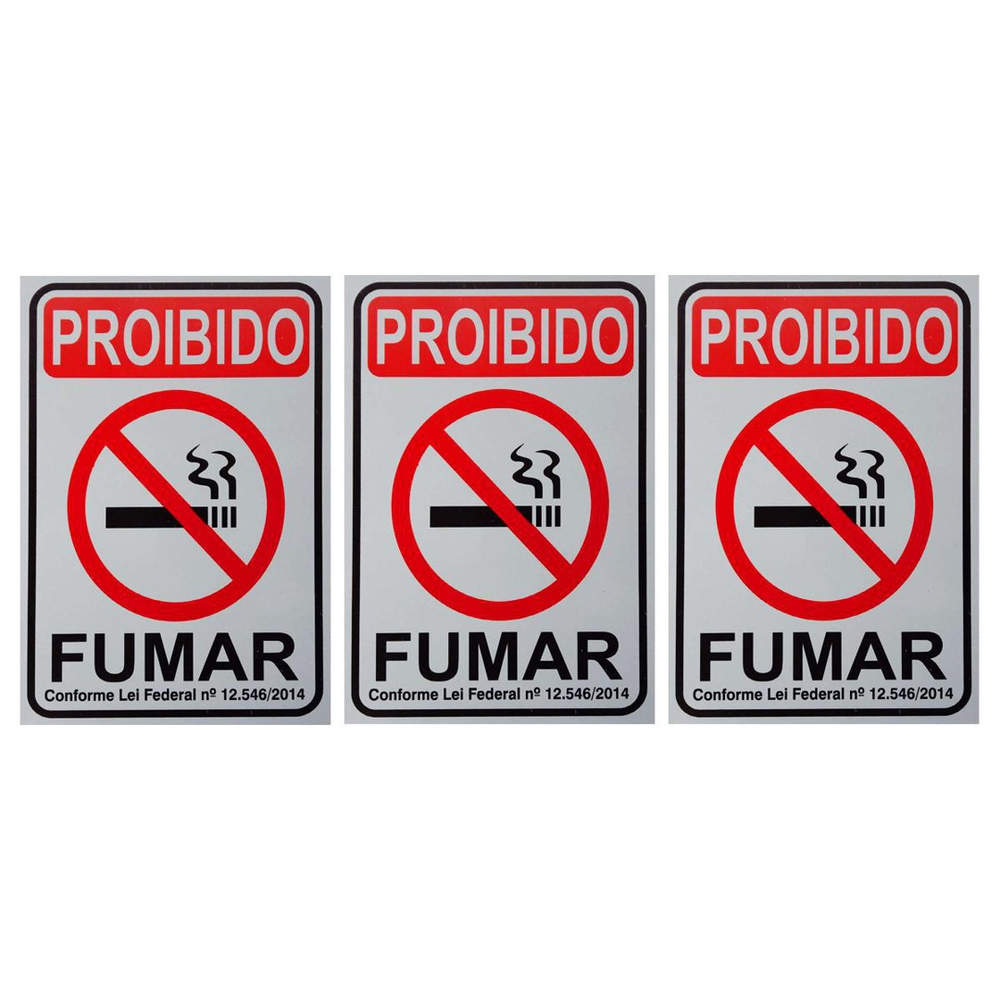 Combo Placas Sinaliza O Proibido Fumar X Ps F E Em Promo O