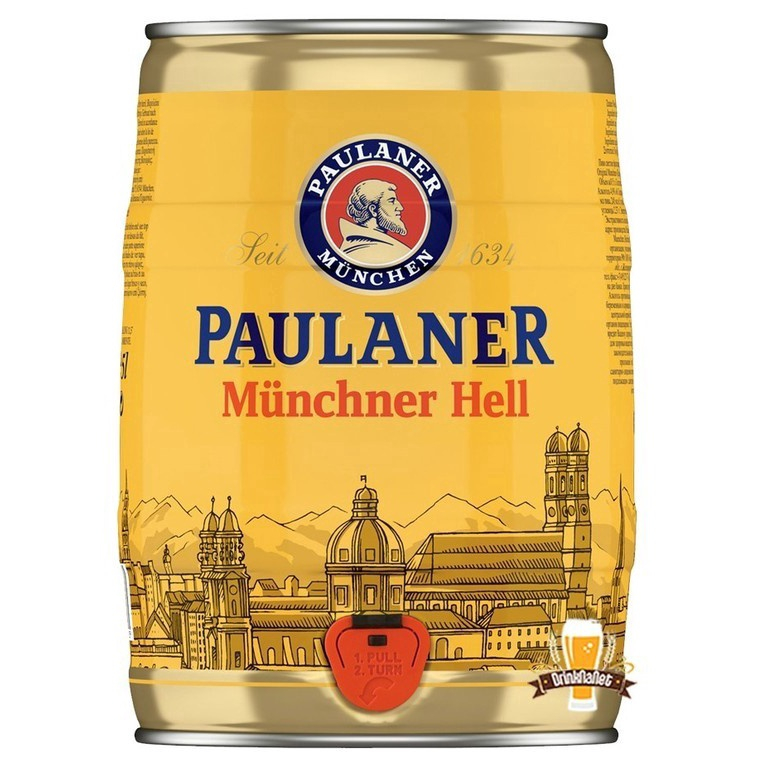 Cerveja Paulaner Münchner Hell Barril 5 Litros no Shoptime