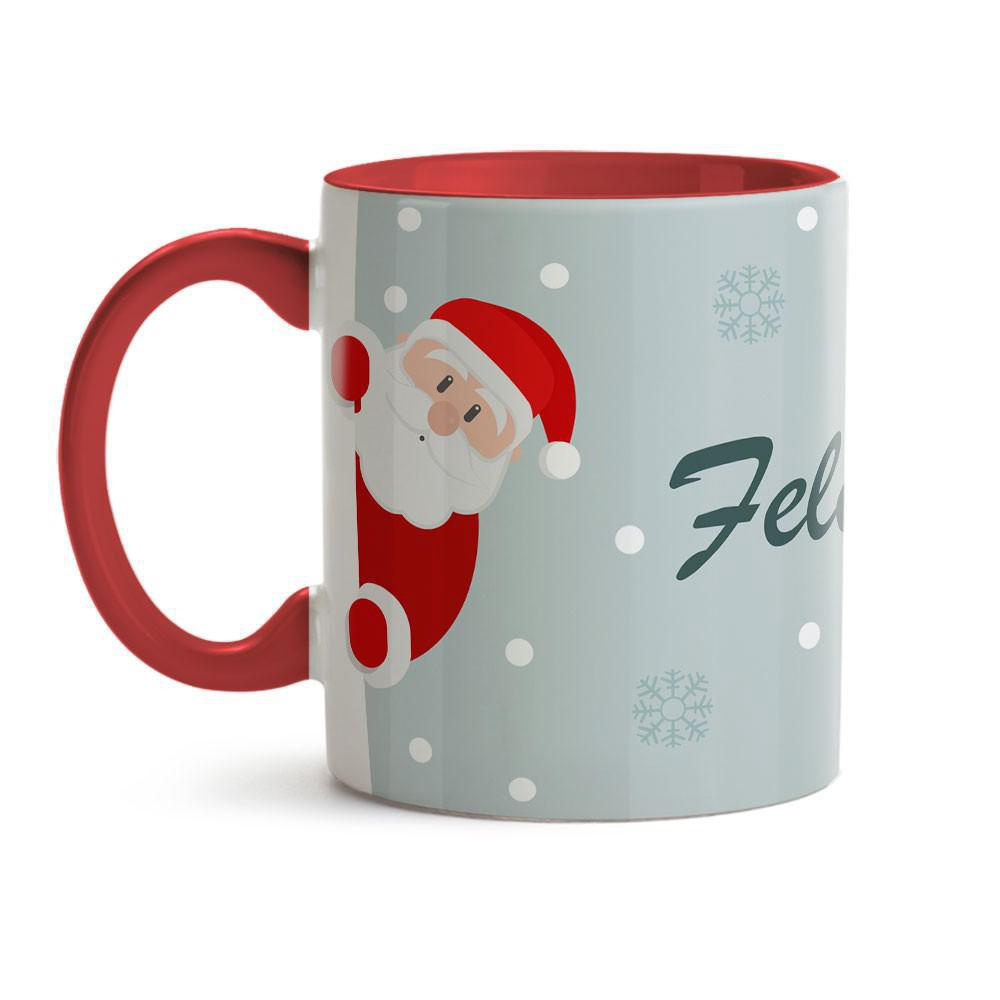 Caneca Natal Papai Noel E Rena Desenho 01 No Shoptime