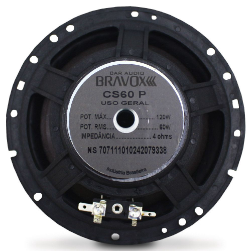 Kit 2 Vias Bravox 6 Polegadas CS60 P 120w Rms Par Alto Falante Mini