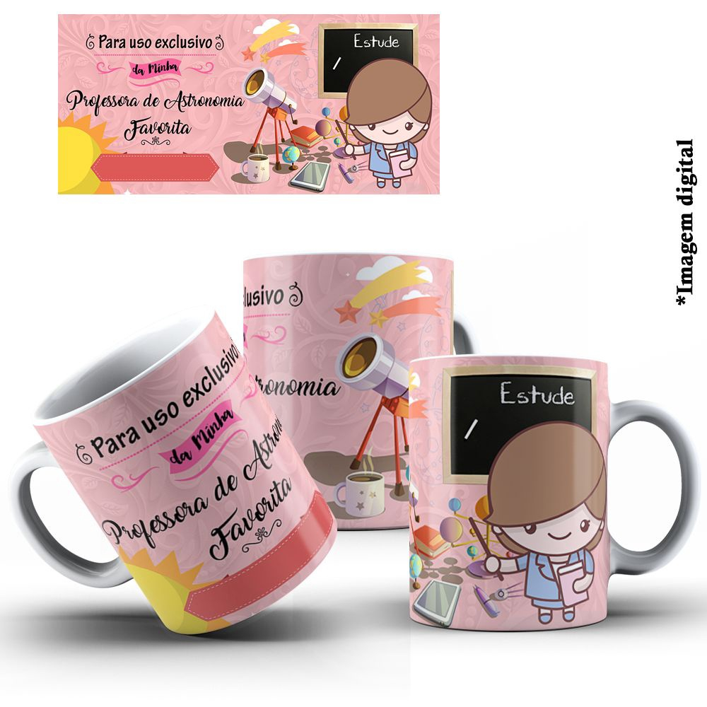 Caneca de Porcelana Presente 325ml Profissões Minha Professora de