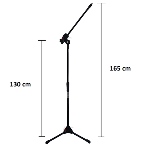 Pedestal Suporte Girafa Para Microfone Ibox Preto Modelo Smmax Em