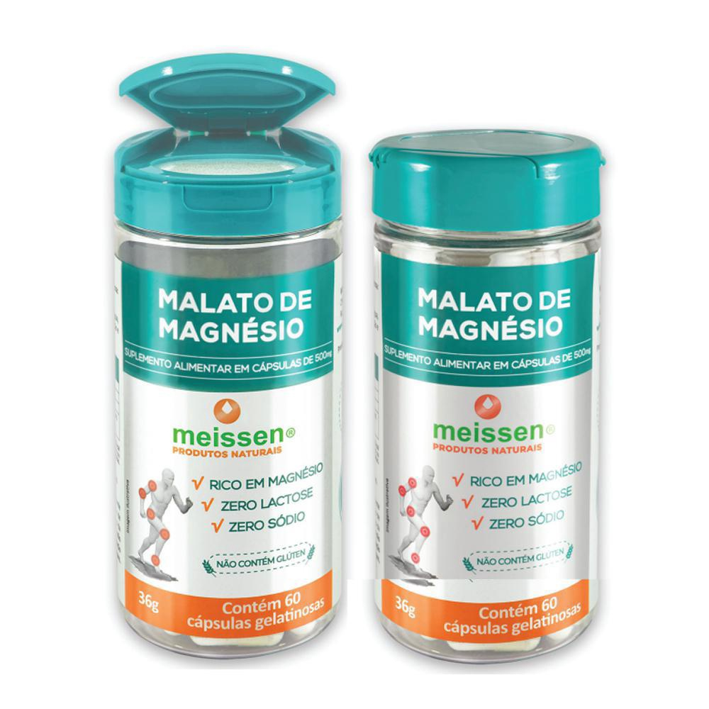 Kit 2 X Malato De Magnésio 60 Cápsulas 500Mg Meissen no Shoptime