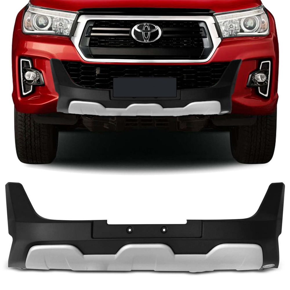 Overbumper Hilux Front Bumper Protetor Frontal Preto E Prata