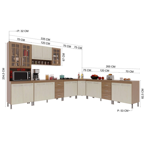 Cozinha Completa Fidelita Paris Modulada Pe As Cm Portas