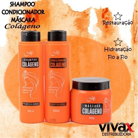 Kit De Tratamento Capilar Profissional Naxos Colageno Shampoo