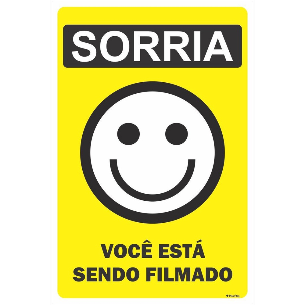 Placa Sorria Voc Est Sendo Filmado X Cm Submarino