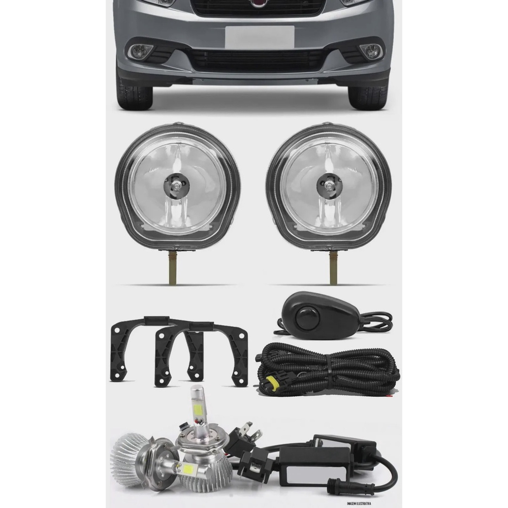 Kit Farol De Milha Neblina Fiat Grand Siena At Kit L Mpada