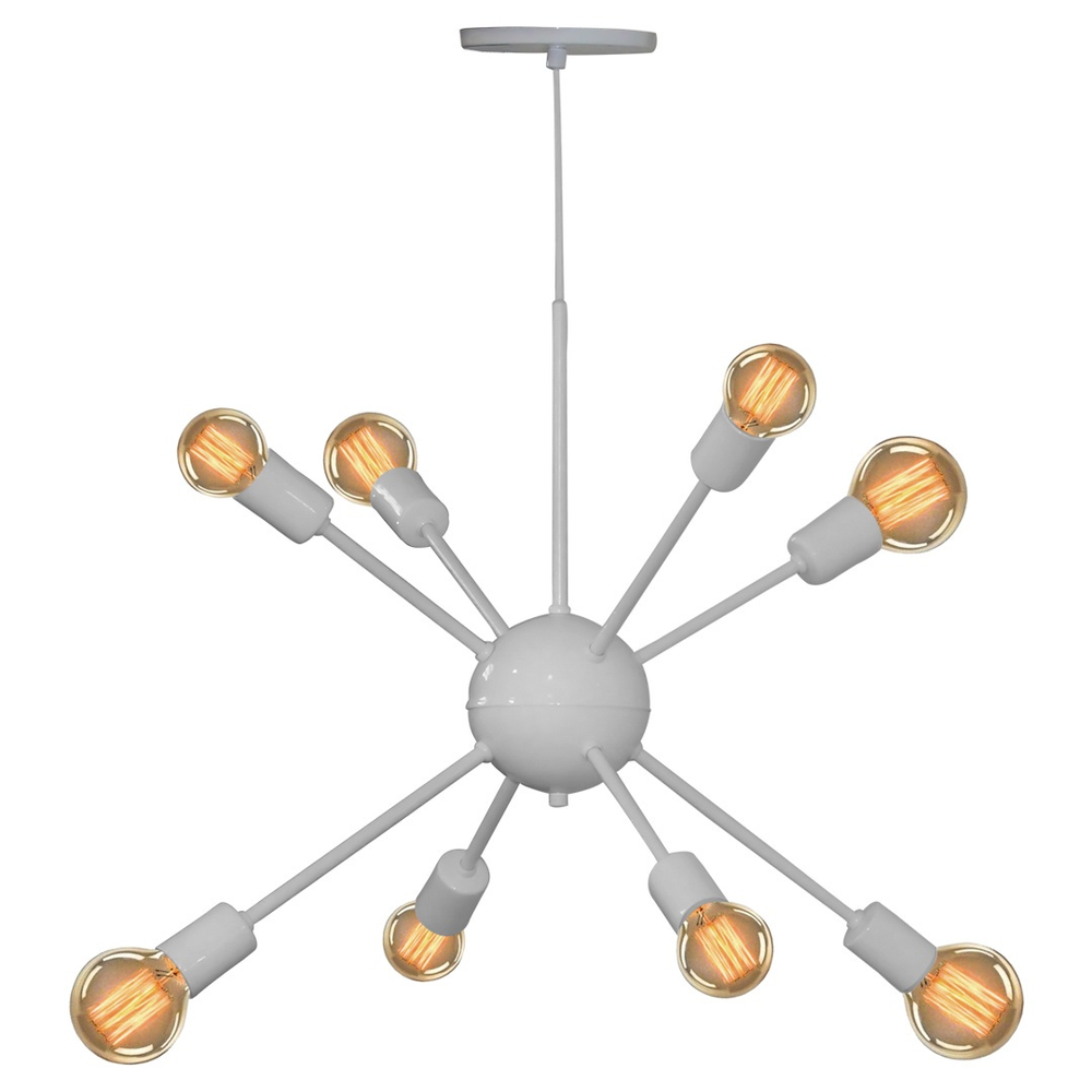 Lustre Pendente Moderno Sputnik Para 8 Lâmpadas Branco no Shoptime