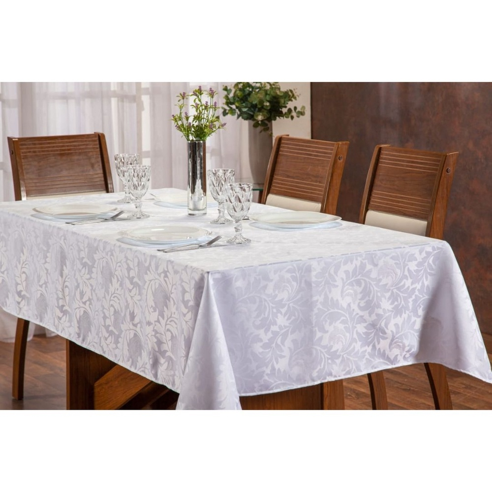 Toalha De Mesa Jacquard Retangular Branca Lugares Em Promo O Na