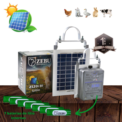 Kit Eletrificador Cerca El Trica Rural Solar Bat L Tio Km Zebu