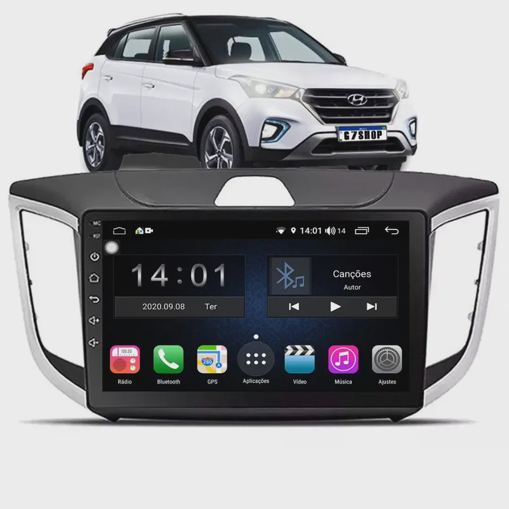 Central Multimidia Painel Hyundai Creta Sistema Octa Core Apple Car