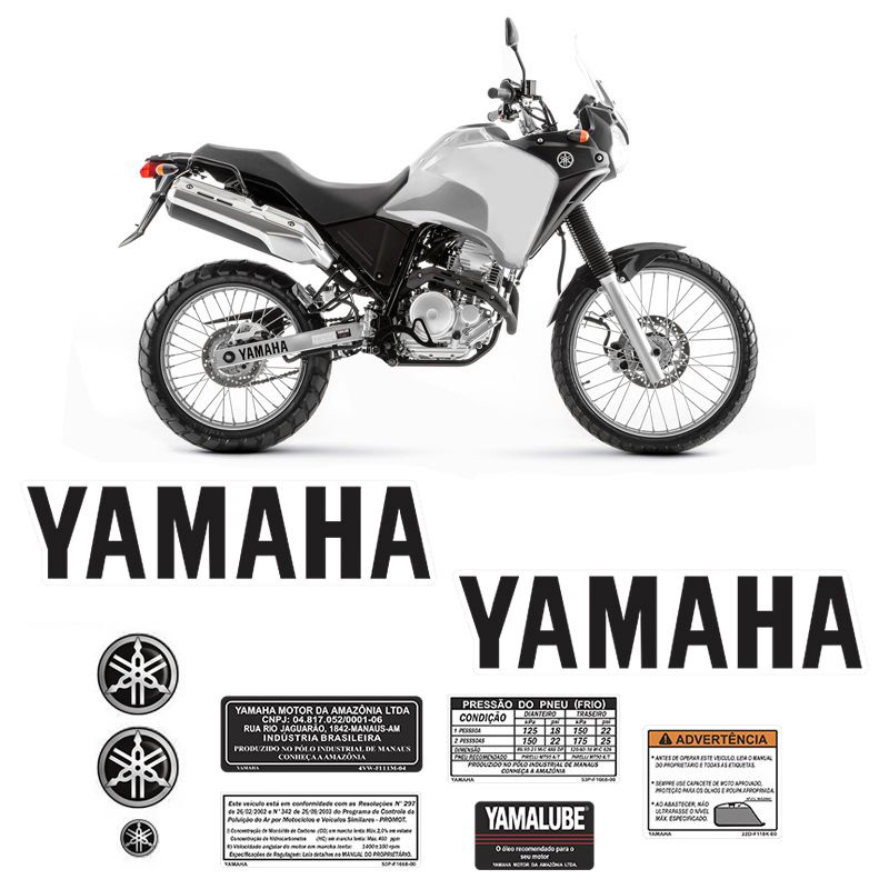 Kit Adesivo Tenere 250 2012 2013 Moto Logo Yamaha Emblemas Submarino