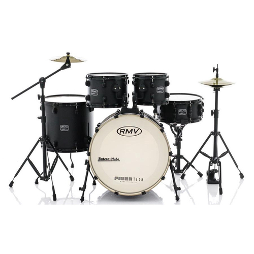 Bateria Rmv FiberTech Silky Black 20 10 12 16 Pratos Baquetas E