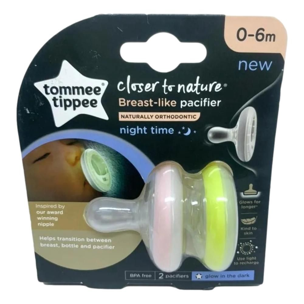 Chupetas Tommee Tippee Breast Like Night Time 0 6 M Pack C 2 Em