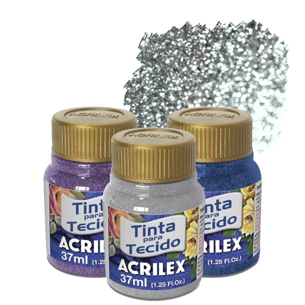 Tinta Tecido Glitter Ml Cristal Acrilex Em Promo O