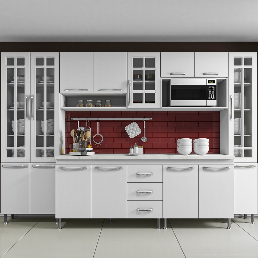 Cozinha completa D INCANTO viena modulada 6 peças 295 cm 15 portas 3