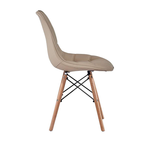 Conjunto 4 Cadeiras Charles Eames Eiffel Estofada Nude em Promoção