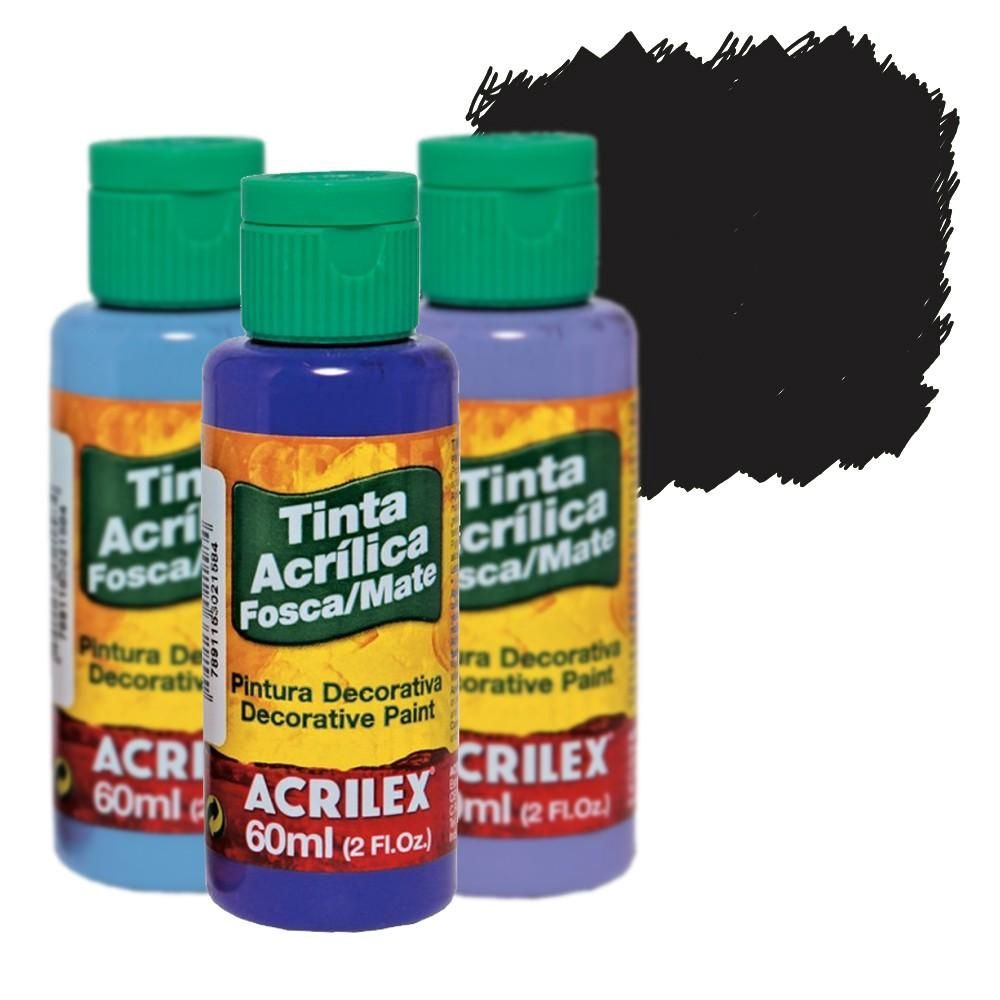 Tinta Acr Lica Fosca Ml Preto Acrilex Submarino