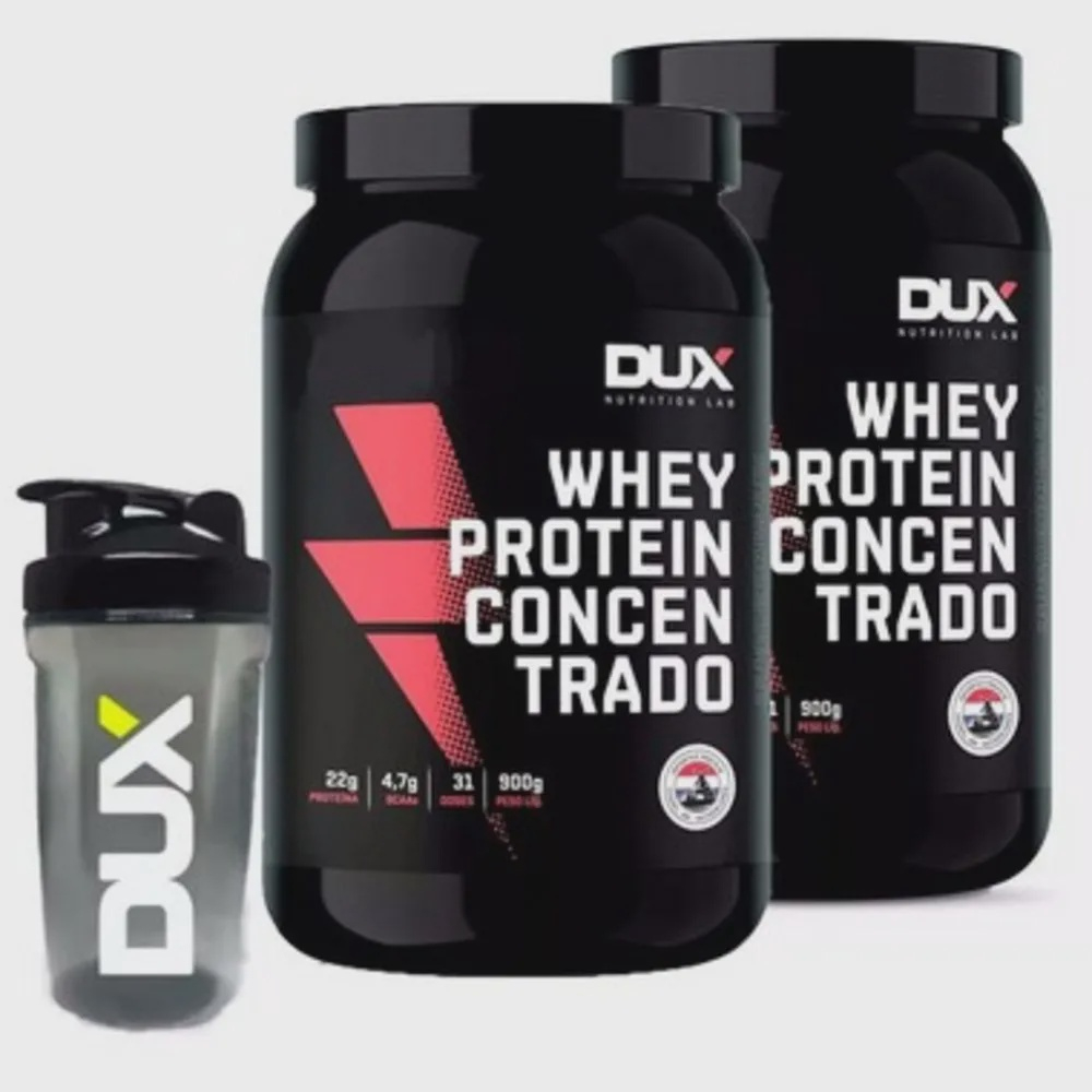 Kit X Whey Protein Concentrado G Shaker Dux Nutrition Submarino