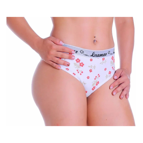 Kit 12 Calcinhas Tanga Cós Largo Elástico Algodão Estampadas em