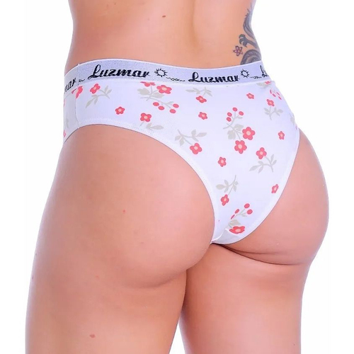 Kit 10 Calcinhas Tanga Cós Largo Elástico Algodão Estampadas em