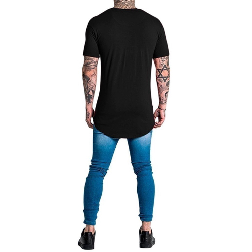 Camiseta Long Line Masculina Modelo Oversized Algod O Preto No